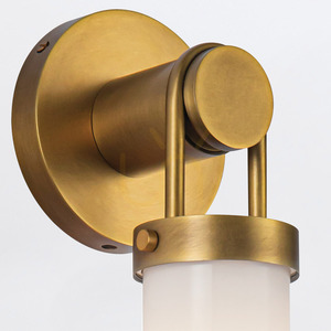 Quintiesse WYNWOOD (Alora) 1-light wall light, vintage brass, opal glass shade, E27 small 3