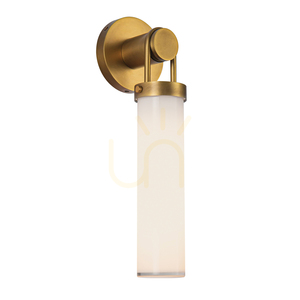 Quintiesse WYNWOOD (Alora) 1-light wall light, vintage brass, opal glass shade, E27 small 0