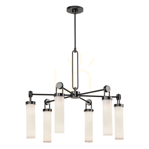Check WYNWOOD chandelier - 6 light sources - Urban brown QUINTIESSE