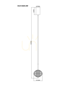 Pendant lamp Zuma Line GALATEA DU31350/6.5W gold 1xLED small 1