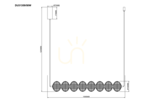 Pendant lamp Zuma Line GALATEA DU31359/50W gold 1xLED small 1