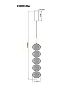 Pendant lamp Zuma Line GALATEA DU31359/30W gold 1xLED 1 Pendant lamp Zuma Line GALATEA DU31359/30W gold 1xLED small 1