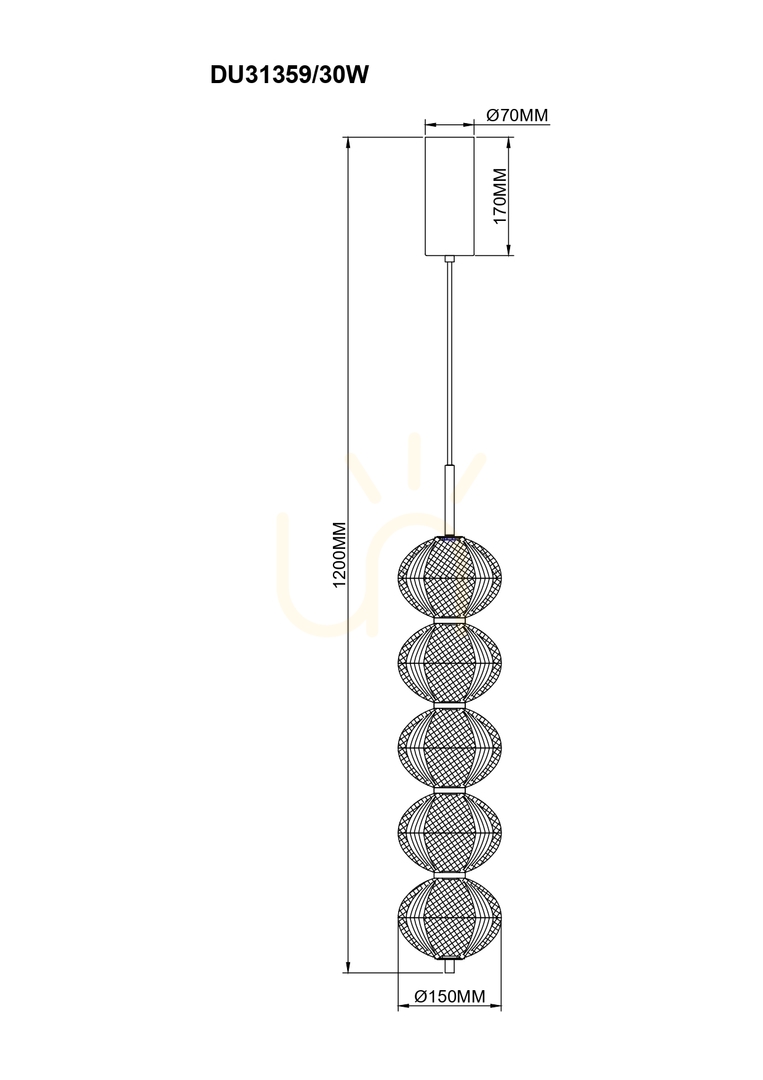 View Pendant lamp Zuma Line GALATEA DU31359/30W gold 1xLED Pendant lamp Zuma Line GALATEA DU31359/30W gold 1xLED