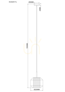 Pendant lamp Zuma Line SOLIX DU32201/1L black 1xE27 small 1