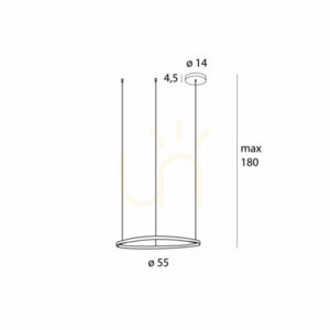 Pendant Light Max Light Cayenne 55 cm brushed copper LED 3000K 2964 small 2