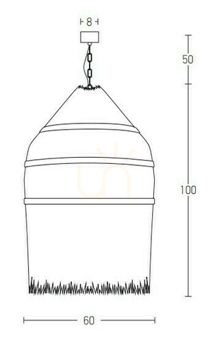 Check Pendant Light Zambelis Rattan Straw Beige 60 cm E27