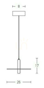 Zambelis LED Pendant Light 7W Black Sandy 26 cm Metal Warm White small 2