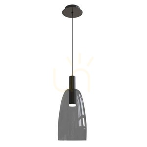 Zambelis Pendant Light Black Matt Smoked Grey Glass LED 5W 3000K 14 cm small 0