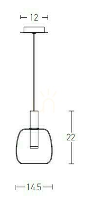 Check Zambelis Pendant Light Glass Black Matt Smoked Grey LED 5W 3000K 14.5cm