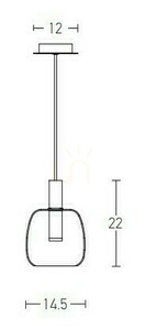 Zambelis Pendant Light LED 5W 3000K Gold Matt Clear Glass Ø14.5 cm small 1