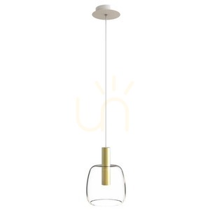Zambelis Pendant Light LED 5W 3000K Gold Matt Clear Glass Ø14.5 cm small 0