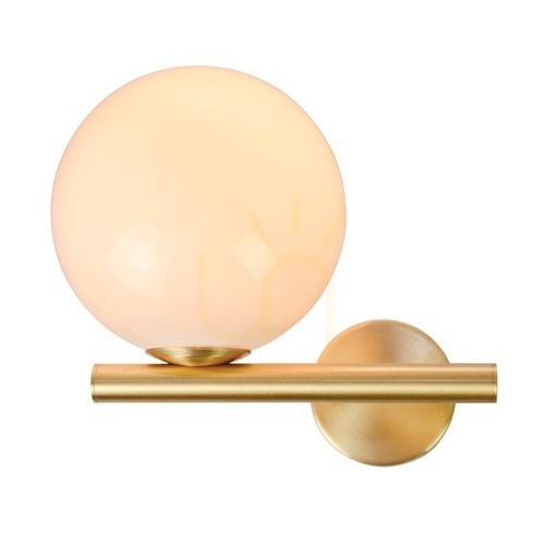 Check Zambelis Wall Sconce 1xE14 Gold Matt Metal Opal Glass