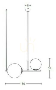 Zambelis Pendant Light 2xE27 Gold Matt Metal Opal Glass small 1