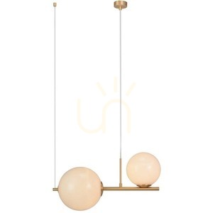 Zambelis Pendant Light 2xE27 Gold Matt Metal Opal Glass small 0