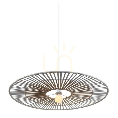 Check Zambelis Pendant Light White Natural Bamboo Metal E27 80 cm