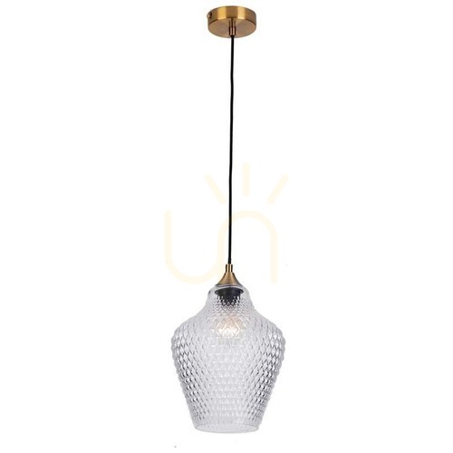 Check Zambelis Pendant Light Clear Glass Antique Brass E27 20 cm