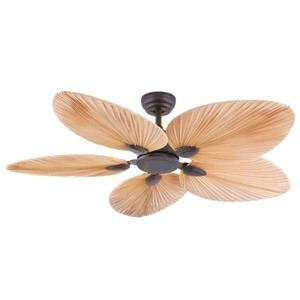 Pendant Fan Zambelis Coffee Palm Leaf Brown 132 cm small 3