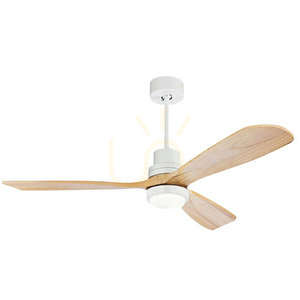 Zambelis LED Pendant Fan Light White Natural Wood 15W 132 cm small 1