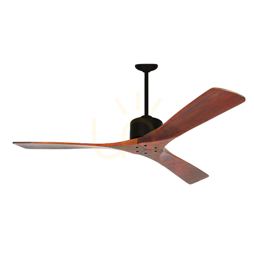 Check Pendant Fan Zambelis Black Matt Cherry Wood Blades 132 cm