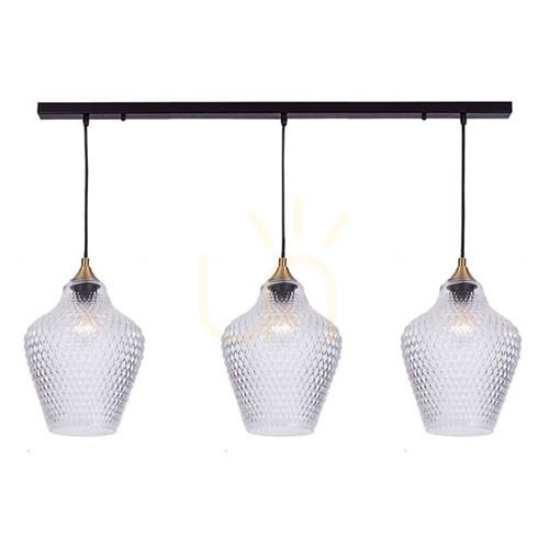 Check Zambelis 3-Light Pendant Clear Glass Antique Brass E27 105 cm