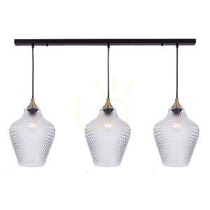 Zambelis 3-Light Pendant Clear Glass Antique Brass E27 105 cm small 0
