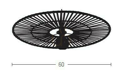 Check Ceiling Light Zambelis Black Bamboo 60 cm E27