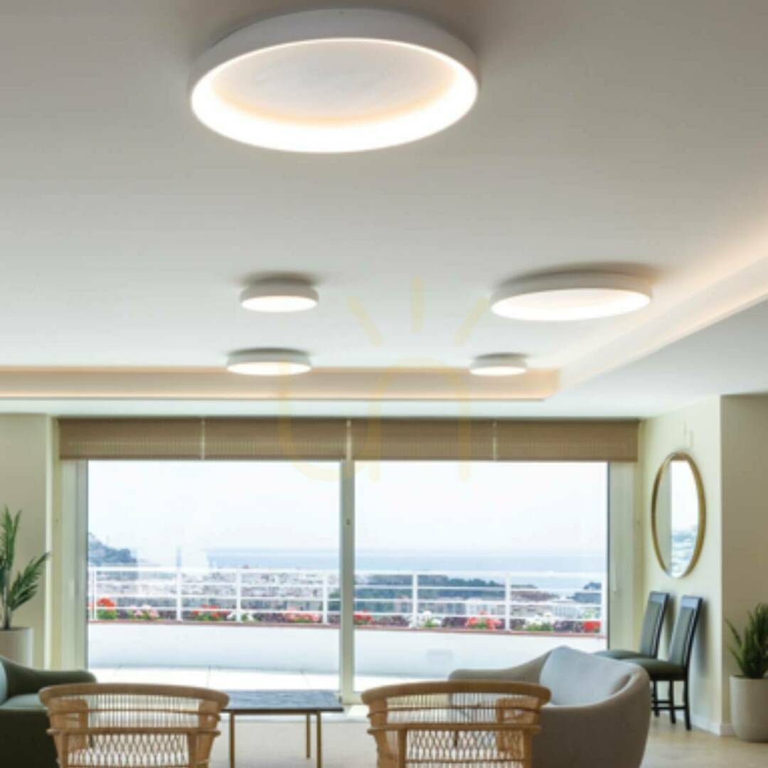 Zambelis Ceiling Light 30W 3000K Dimmable Sandy White 40cm Aluminium Acrylic