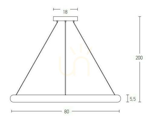 Check Zambelis Pendant Light Sandy Black 80 cm Aluminium Acrylic 60W 3000K Dimmable