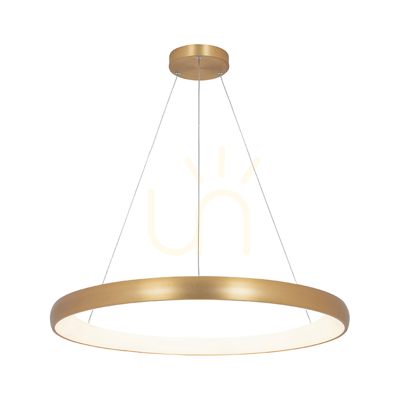 Pendelleuchte Zambelis 60W 3000K Gold Matt Dimmbar 80 cm Aluminium Acryl