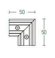 Zambelis 2082W-C1 Vertical 90° Corner Connector for 48 V Surface Magnetic Track, Sandy White small 1