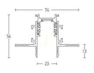 Zambelis 2083B-1 trimless recessed magnetic track, 48 V, 1 m, sandy black small 1