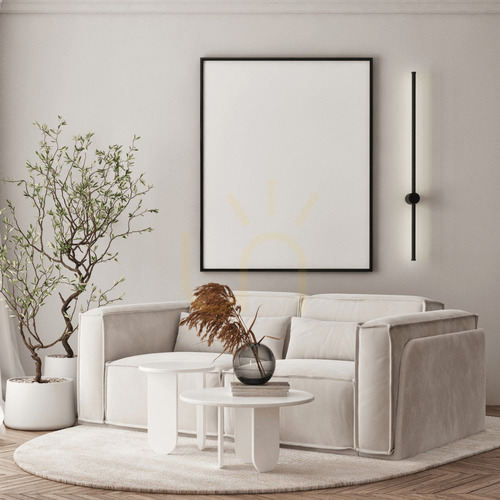 Check Zambelis LED Wall Light 20W 3000K Black Matt Opal Acrylic 100 cm