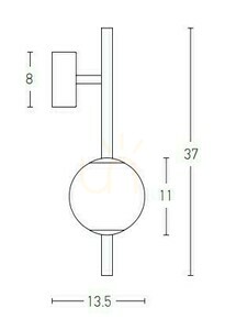 Zambelis LED Wall Light 3000K Black Matt Opal Glass 7.5W small 2
