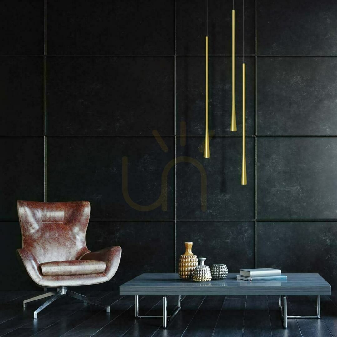 Pendelleuchte Zambelis LED 7W 3000K Aluminium Schwarz Messing 60 cm