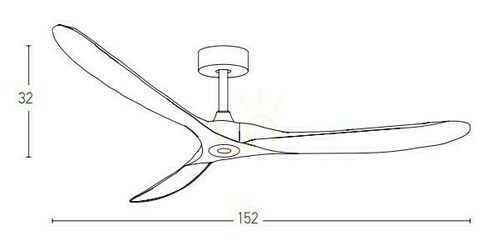 Check Ceiling Fan Zambelis 55W Black Matt Coffee Wood Blades Remote Control 152 cm