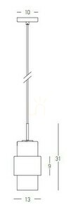 Zambelis 22002 pendant light, matt black with chrome glass, E27, Ø13 cm small 2
