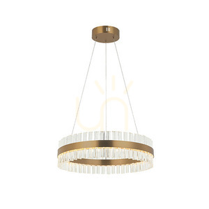 Zambelis LED Pendant Light 56W 3000K Gold Matt Stainless Steel Glass 60 cm small 1