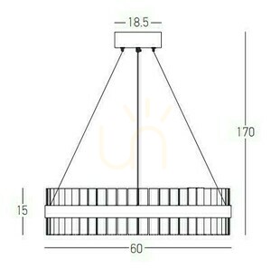 Zambelis LED Pendant Light 56W 3000K Gold Matt Stainless Steel Glass 60 cm small 2