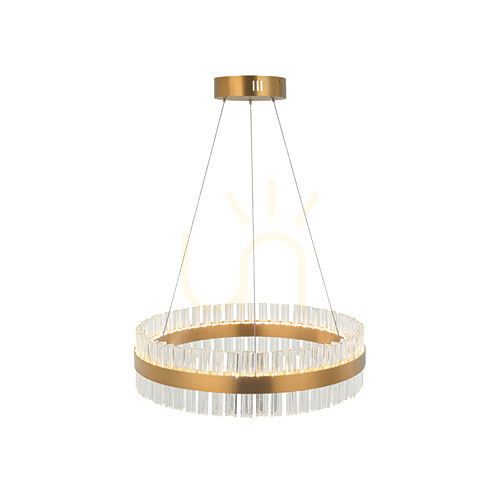 Check Zambelis LED Pendant Light Gold Matt 68W 3000K Stainless Steel Glass 80 cm