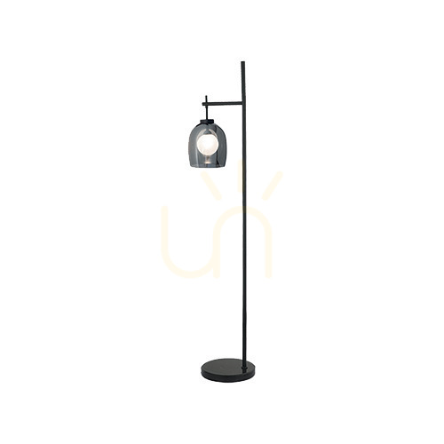 Check Floor Lamp G9 Smoke Glass Black Marble ZAMBELIS.