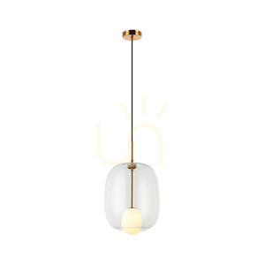Zambelis Pendant Light G9 Clear Glass Gold Matt 30 cm small 1
