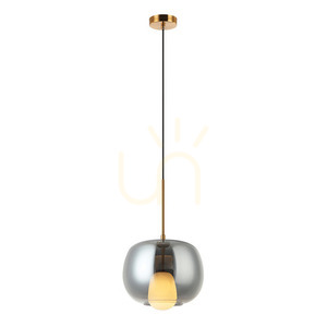 Zambelis Pendant Light G9 Smoked Glass Gold Matt 30 cm small 0
