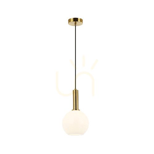 Check Zambelis Pendant Light E27 40W Opal Glass Gold Matt 20 cm