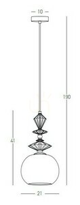 Zambelis Pendant Light Antique Brass Opal Glass Ceramic E27 40W 21cm small 2