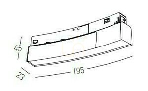 Magnetic LED Track Module Zambelis 22093 8W 3000K Sandy Black DALI 48V Curve 600 mm small 1