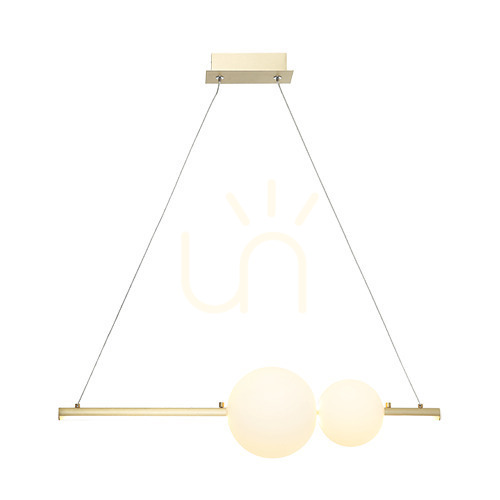 Check Zambelis LED Pendant Light Gold Matt Opal Glass 13W 3000K 62 cm