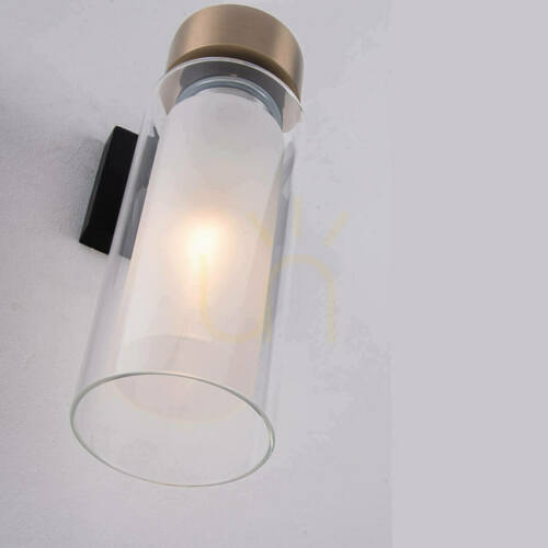 Check Wall Lamp E14 Sandy Black Antique Brass Ip44 ZAMBELIS