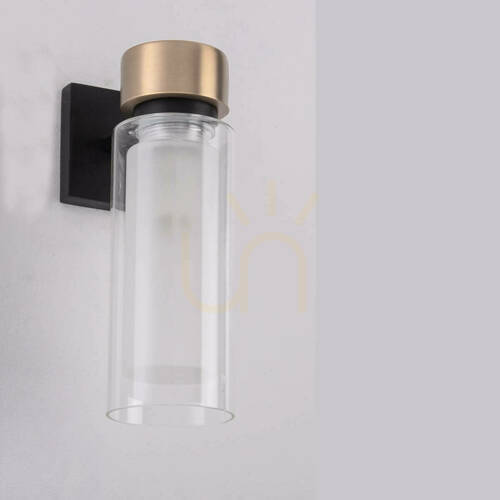 Check Wall Lamp E14 Sandy Black Antique Brass Ip44 ZAMBELIS