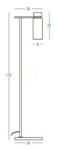 22136 floor lamp, sandy black / antique brass, two-layer glass, E14 max 8 W, 110 cm small 2