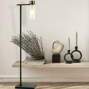 22136 floor lamp, sandy black / antique brass, two-layer glass, E14 max 8 W, 110 cm small 0